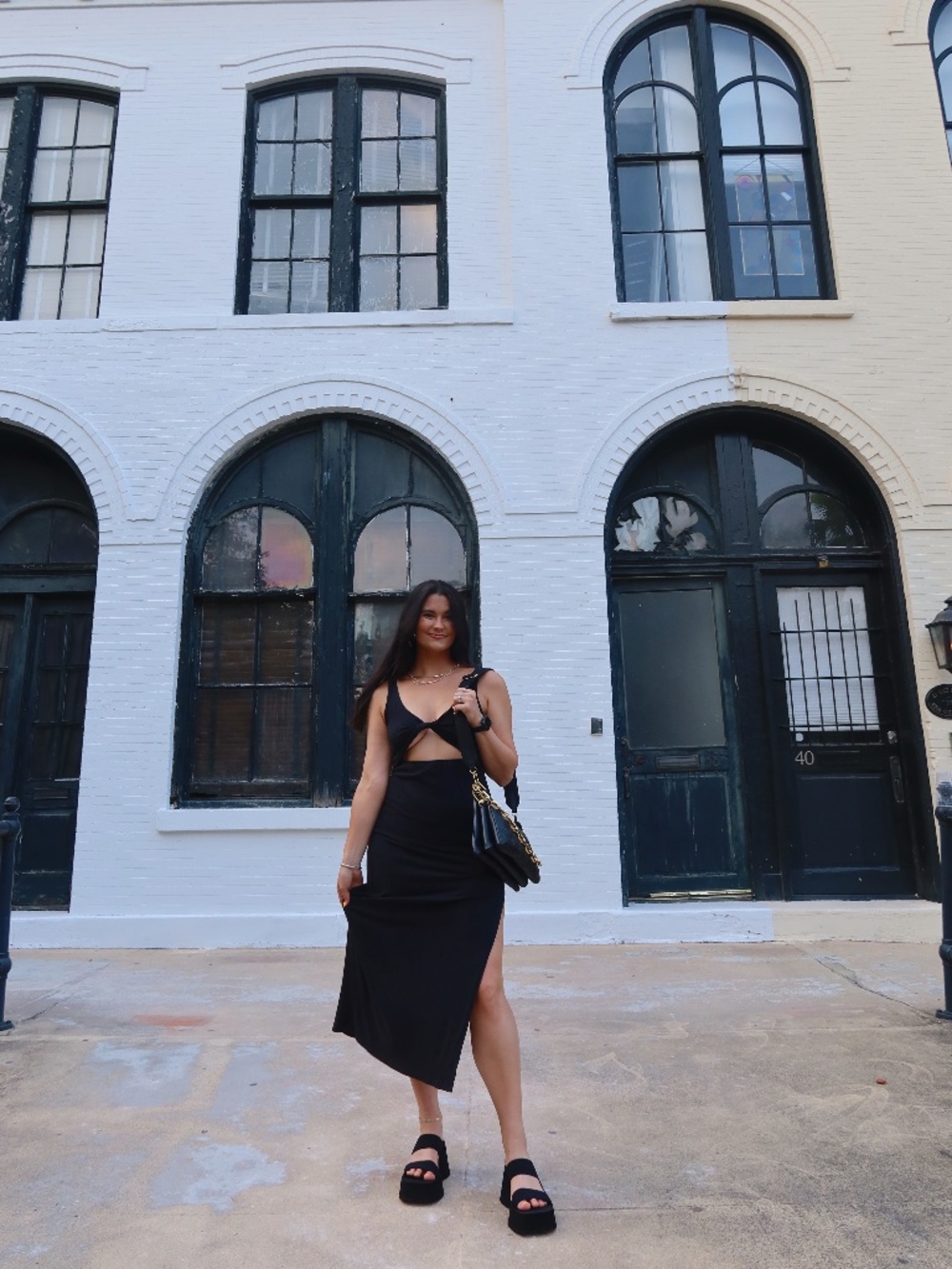LSPACE Black Maxi Dress with Cutouts